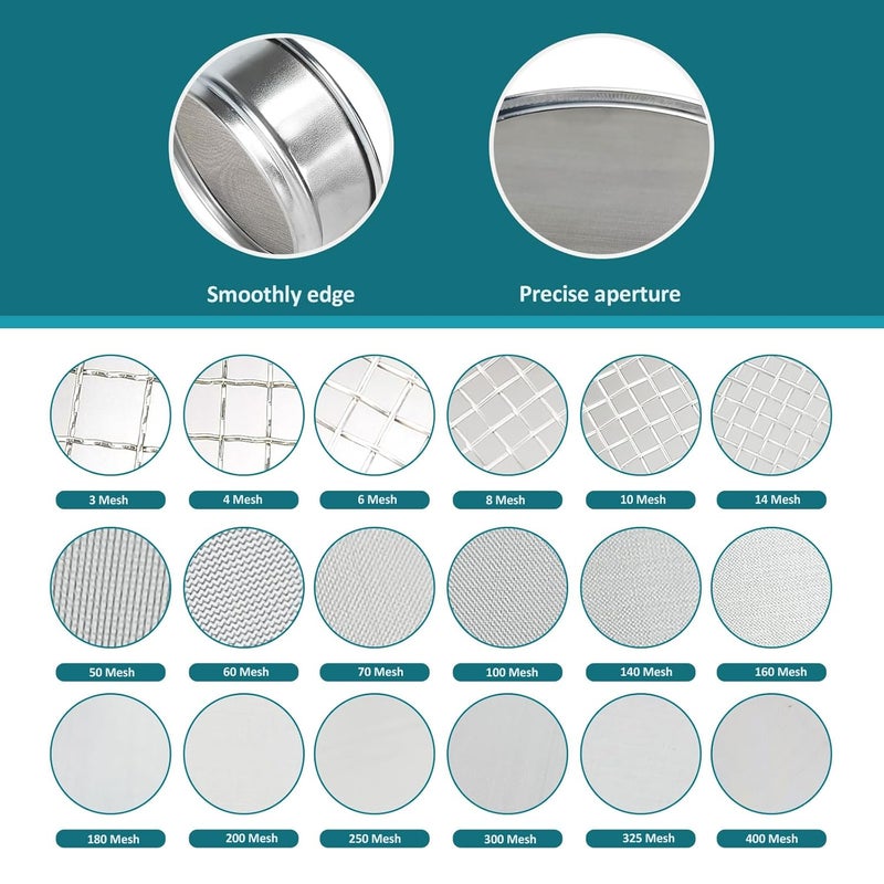 LVDALAB 304 Stainless Steel Mesh Lab Sieve, 132 Mesh (0.111mm) Aperture Test Sieve, 4inch(10cm) Economy Standard Analysis Sample Test Sieves for Industrial Laboratory Homes - Image 5